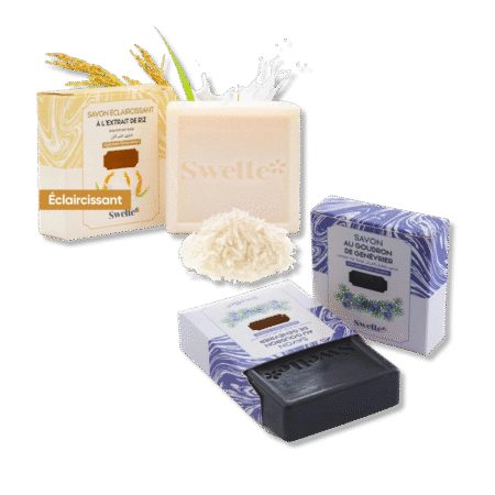 صابون سفیدکننده برنج SWELLE + صابون قیر ارس سری پریمیوم SWELLE | بسته دو عددی محصولات مراقبت از پوست